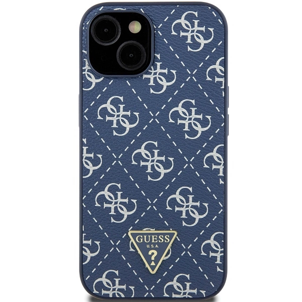 Guess 4G Triangle Metal Logo case for iPhone 15 Plus / 14 Plus - blueeng