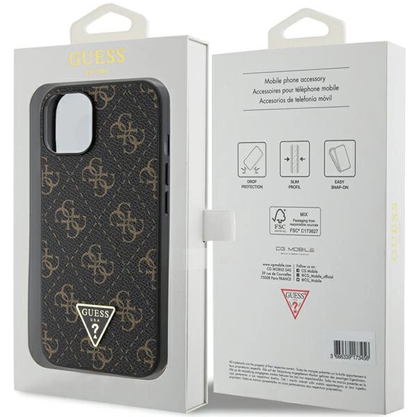 Guess 4G Triangle Metal Logo case for iPhone 15 Plus / 14 Plus - blackeng