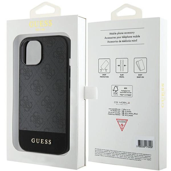 Guess 4G Stripe Collection case for iPhone 15 / 14 / 13 - grayeng