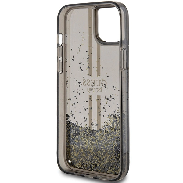 Guess Liquid Glitter Gold Stripes case for iPhone 15 / 14 / 13 - blackeng