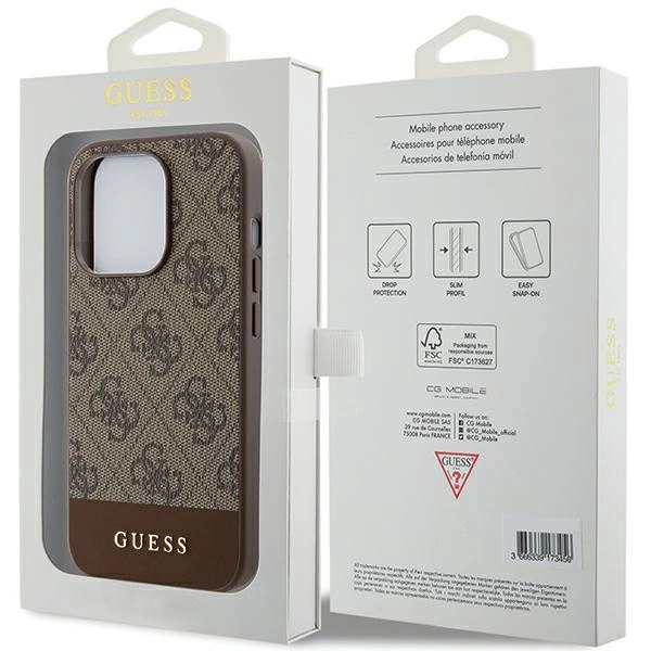 Guess 4G Stripe Collection case for iPhone 15 Pro Max - browneng