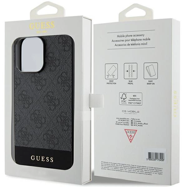 Guess 4G Stripe Collection case for iPhone 15 Pro Max - grayeng
