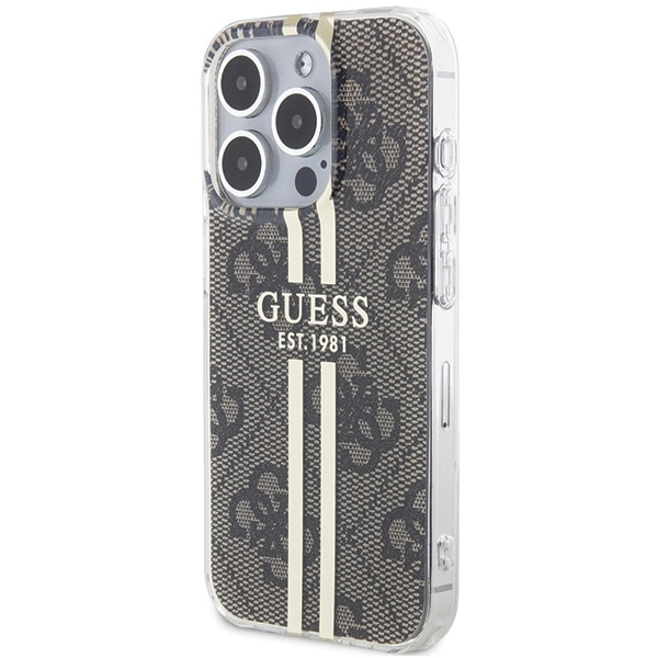 Guess IML 4G Gold Stripe case for iPhone 15 Pro Max - browneng