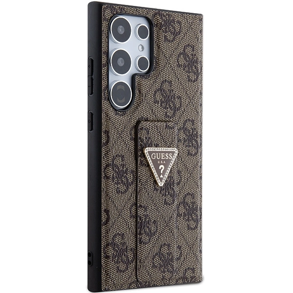 Guess Grip Stand 4G Triangle Strass Case for Samsung Galaxy S24 Ultra - Browneng