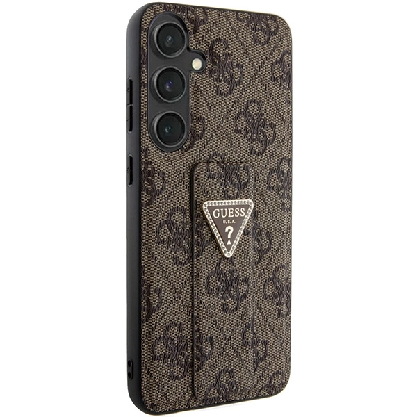 Guess Grip Stand 4G Triangle Strass case for Samsung Galaxy S24+ - browneng