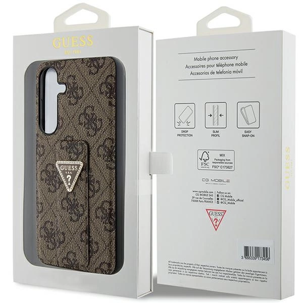 Guess Grip Stand 4G Triangle Strass case for Samsung Galaxy S24+ - browneng