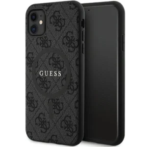 Guess GUHMN61G4GFRK iPhone 11 6.1" / Xr black/black hardcase 4G Collection Leather Metal Logo MagSafeeng