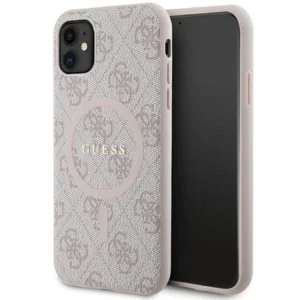 Guess GUHMN61G4GFRP iPhone 11 6.1" / Xr pink/pink hardcase 4G Collection Leather Metal Logo MagSafeeng