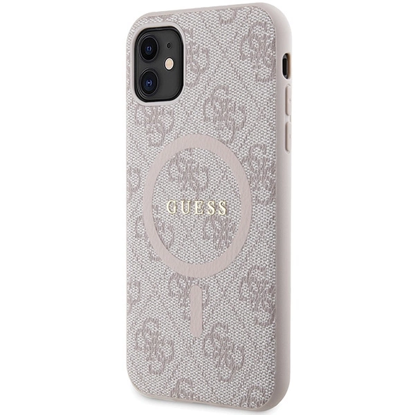 Guess GUHMN61G4GFRP iPhone 11 6.1" / Xr pink/pink hardcase 4G Collection Leather Metal Logo MagSafeeng