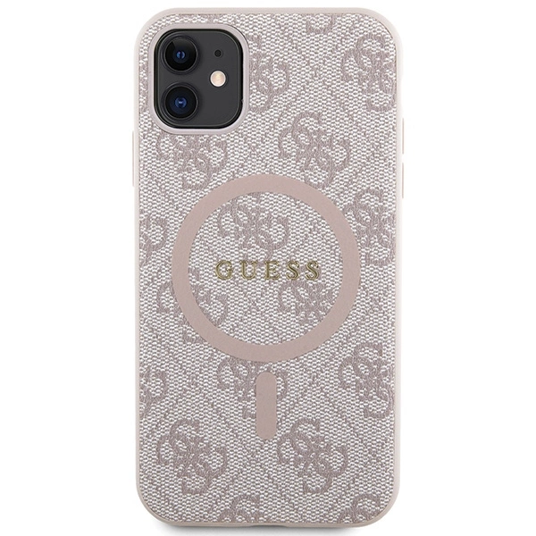 Guess GUHMN61G4GFRP iPhone 11 6.1" / Xr pink/pink hardcase 4G Collection Leather Metal Logo MagSafeeng