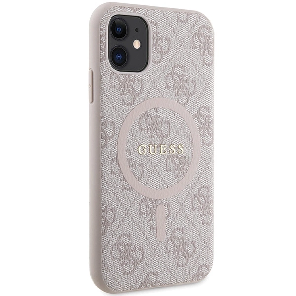 Guess GUHMN61G4GFRP iPhone 11 6.1" / Xr pink/pink hardcase 4G Collection Leather Metal Logo MagSafeeng