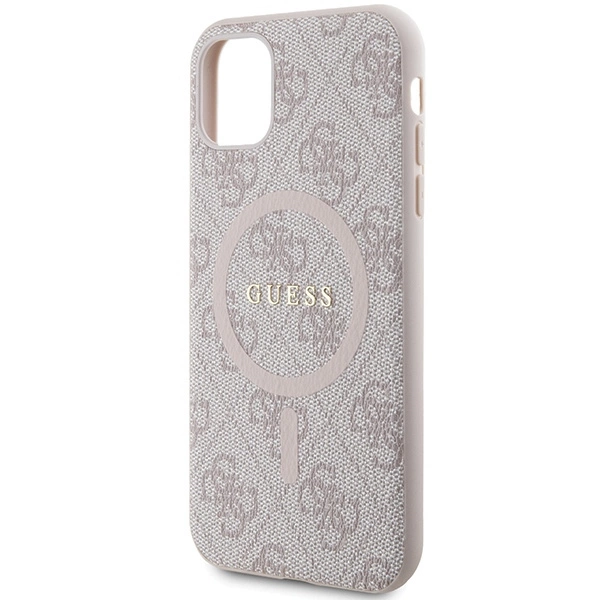 Guess GUHMN61G4GFRP iPhone 11 6.1" / Xr pink/pink hardcase 4G Collection Leather Metal Logo MagSafeeng
