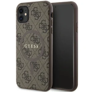 Guess GUHMN61G4GFRW iPhone 11 6.1" / Xr brown/brown hardcase 4G Collection Leather Metal Logo MagSafeeng