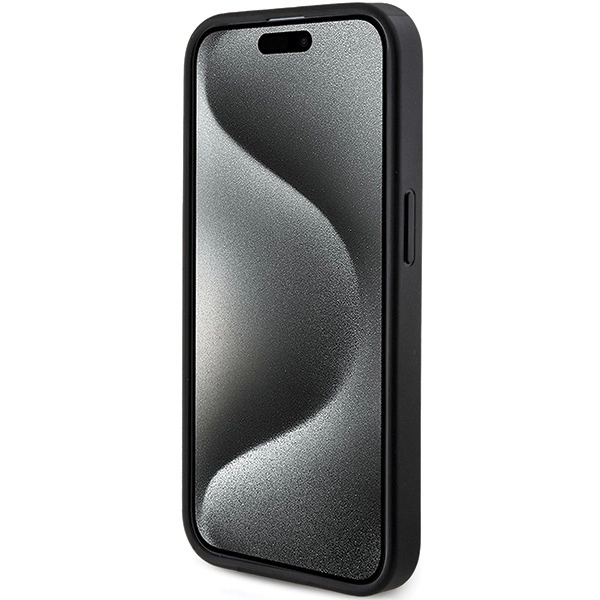 Guess 4G Collection Leather Metal Logo MagSafe Case for iPhone 15 Pro - Blackeng