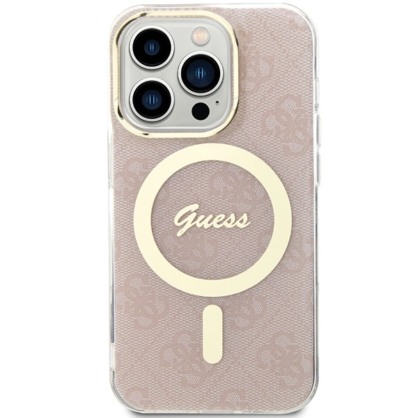 Guess IML 4G MagSafe case for iPhone 15 Pro - pinkeng