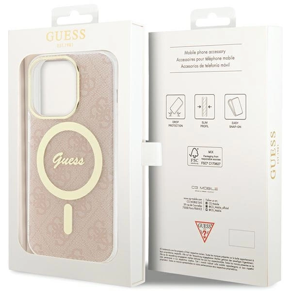 Guess IML 4G MagSafe case for iPhone 15 Pro - pinkeng