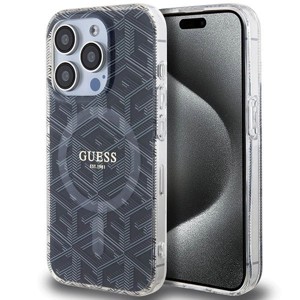 Guess IML GCube MagSafe case for iPhone 15 Pro - blackeng