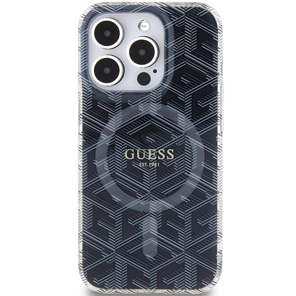 Guess IML GCube MagSafe case for iPhone 15 Pro - blackeng