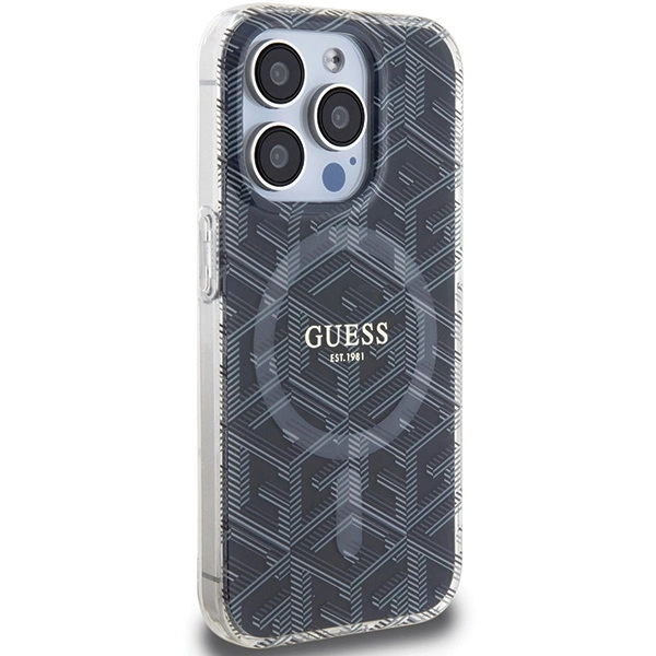 Guess IML GCube MagSafe case for iPhone 15 Pro - blackeng