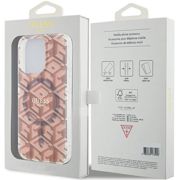 Guess IML GCube MagSafe case for iPhone 15 Pro - pinkeng