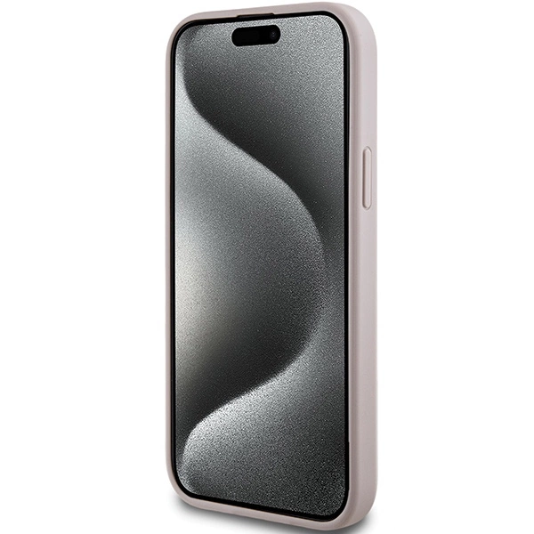Guess 4G Collection Leather Metal Logo MagSafe Case for iPhone 15 Plus / 14 Plus - Pinkeng