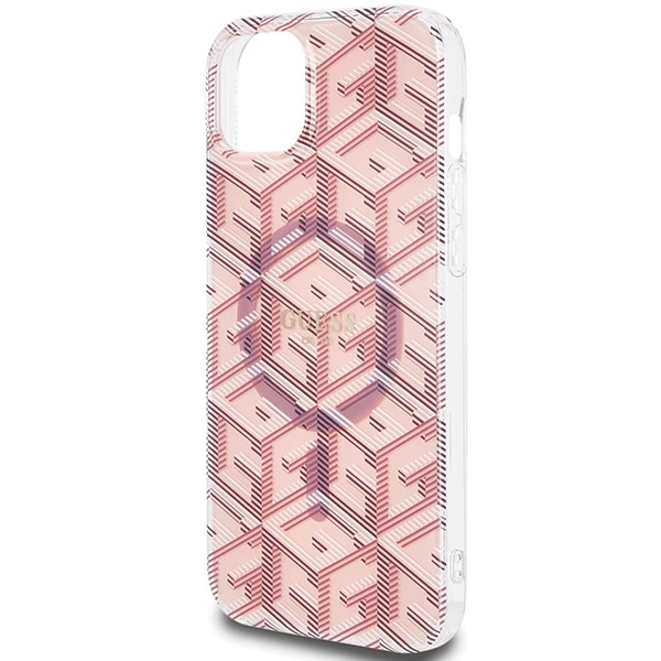 Guess IML GCube MagSafe case for iPhone 15 / 14 / 13 - pinkeng