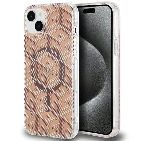 Guess IML GCube MagSafe case for iPhone 15 / 14 / 13 - browneng