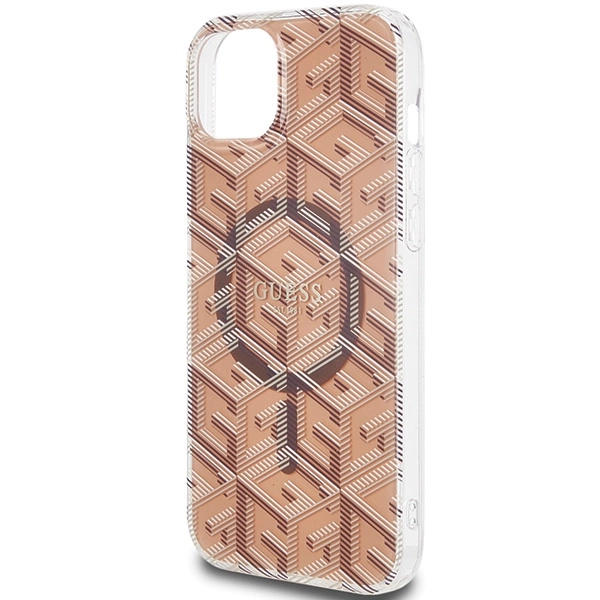 Guess IML GCube MagSafe case for iPhone 15 / 14 / 13 - browneng
