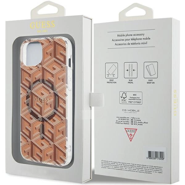 Guess IML GCube MagSafe case for iPhone 15 / 14 / 13 - browneng