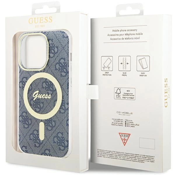 Guess IML 4G MagSafe case for iPhone 15 Pro Max - blueeng