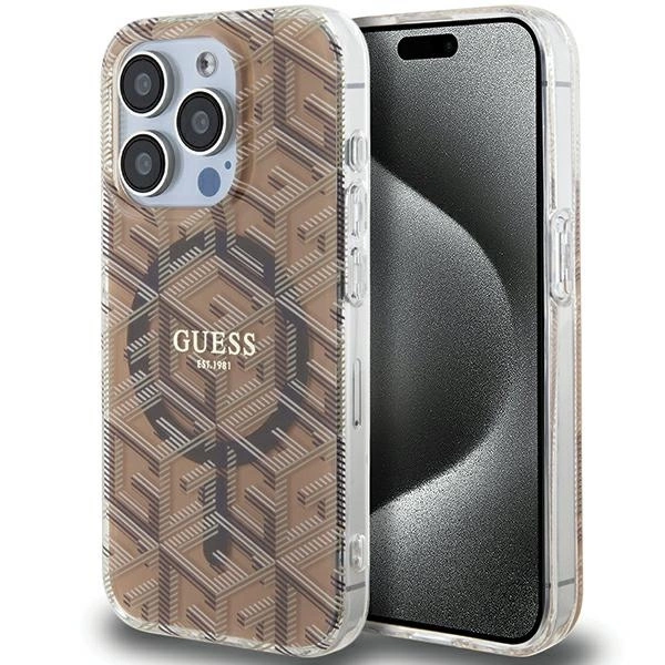 Guess IML GCube MagSafe case for iPhone 15 Pro Max - browneng