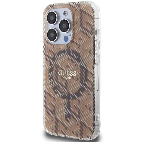 Guess IML GCube MagSafe case for iPhone 15 Pro Max - browneng
