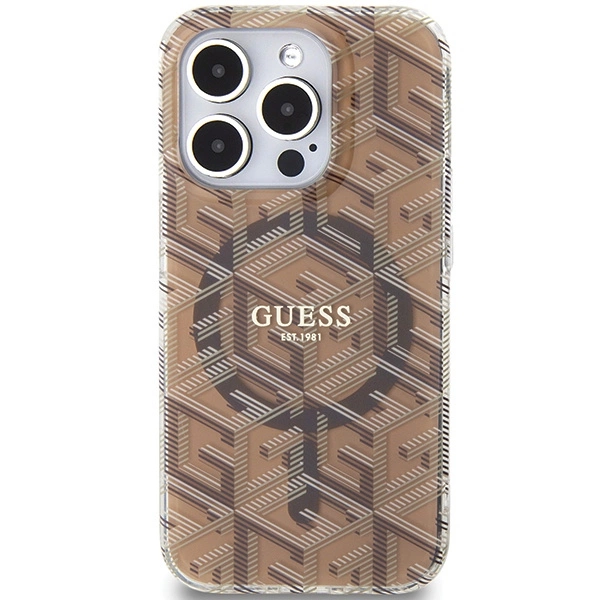 Guess IML GCube MagSafe case for iPhone 15 Pro Max - browneng