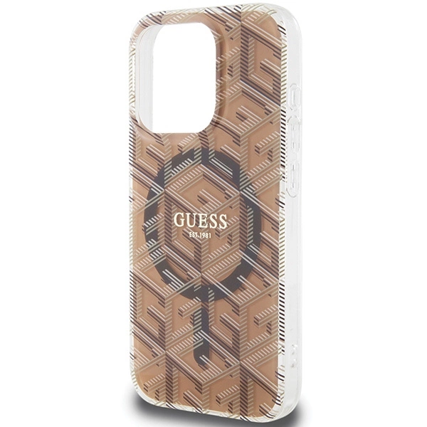 Guess IML GCube MagSafe case for iPhone 15 Pro Max - browneng