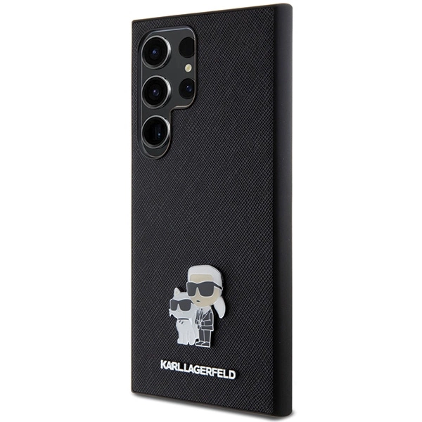 Karl Lagerfeld KLHCS24LPSAKCMPK S24 Ultra S928 hardcase black/black Saffiano Karl & Choupette Metal Pineng