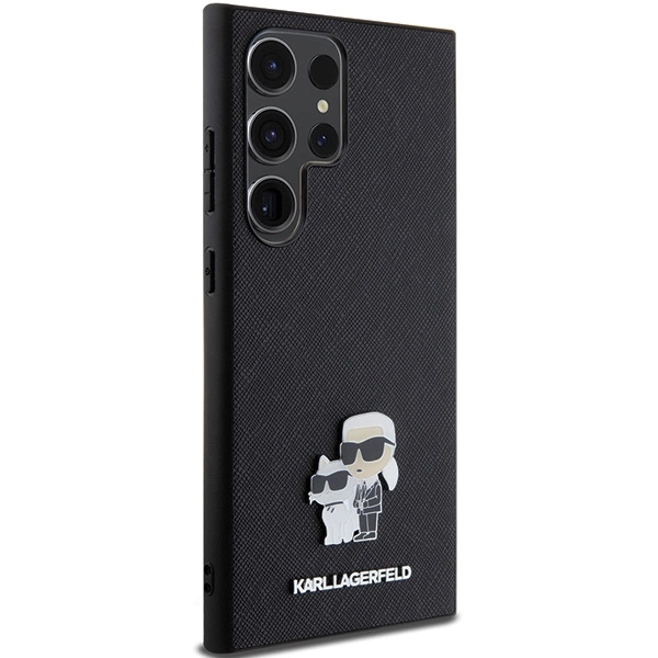 Karl Lagerfeld KLHCS24LPSAKCMPK S24 Ultra S928 hardcase black/black Saffiano Karl & Choupette Metal Pineng