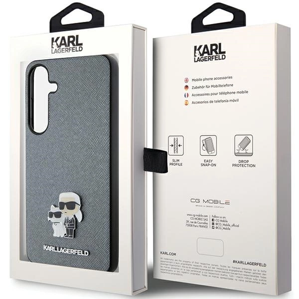 Karl Lagerfeld KLHCS24MPSAKCMPG S24+ S926 hardcase gray/gray Saffiano Karl & Choupette Metal Pineng