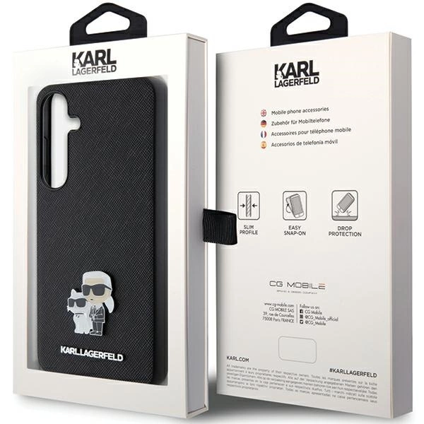 Karl Lagerfeld KLHCS24SPSAKCMPK S24 S921 hardcase black/black Saffiano Karl & Choupette Metal Pineng