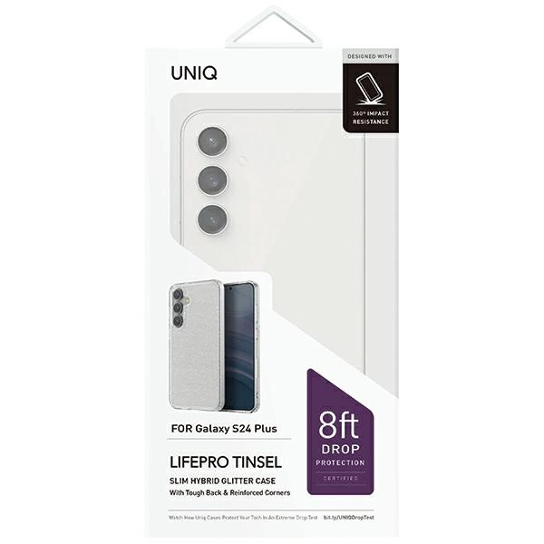Uniq LifePro Xtreme case for Samsung Galaxy S24+ - transparent and glittereng