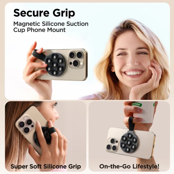 Joyroom JR-ZS393 magnetic phone holder with suction cups - blackeng