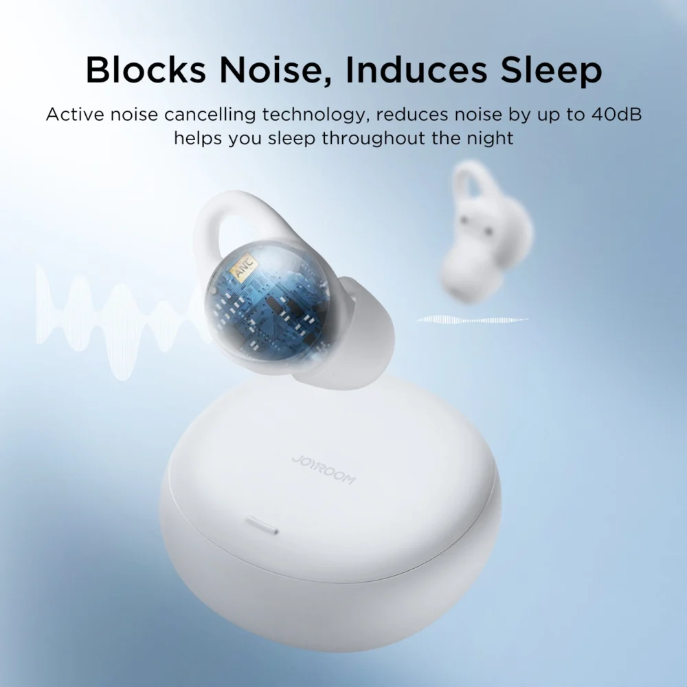 TWS Joyroom JR-TS2 Cozydots Series wireless headphones with active noise reduction, Bluetooth 5.3 - whiteeng