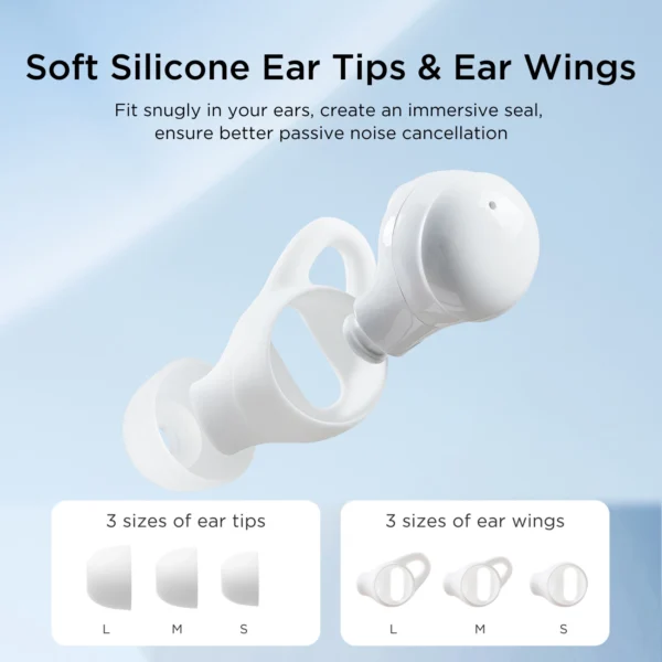 TWS Joyroom JR-TS2 Cozydots Series wireless headphones with active noise reduction, Bluetooth 5.3 - whiteeng