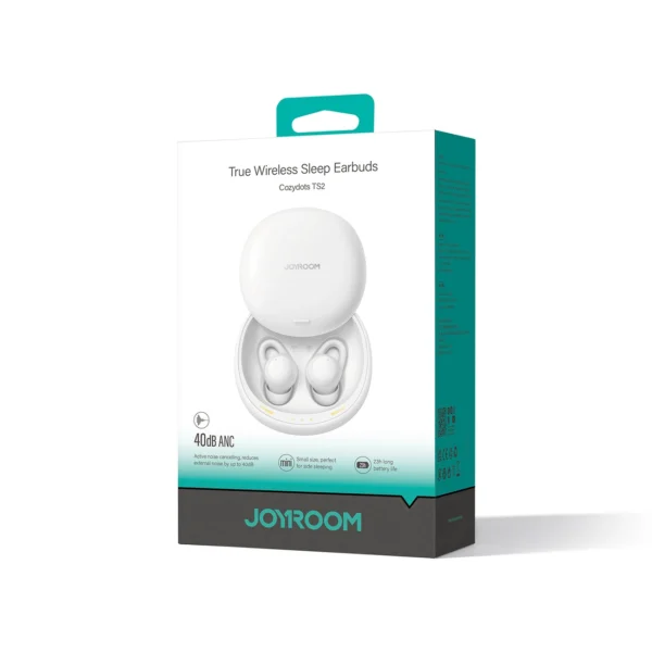 TWS Joyroom JR-TS2 Cozydots Series wireless headphones with active noise reduction, Bluetooth 5.3 - whiteeng