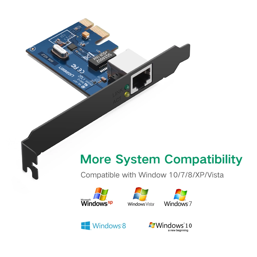 Ugreen US230 Gigabit 10/100/1000Mbps PCI-E Network Card - Blackeng