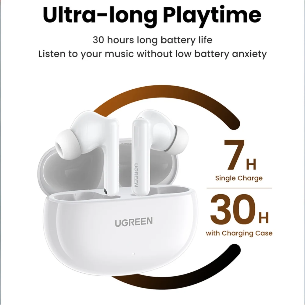 Ugreen HiTune T6 wireless headphones with ANC function + USB-A - USB-C cable - whiteeng