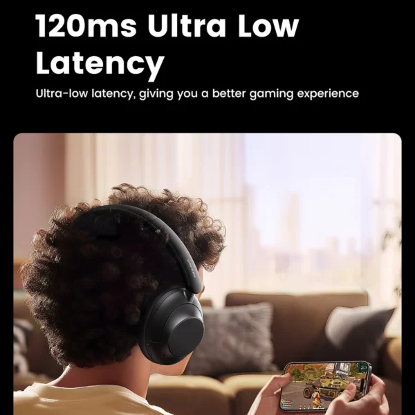 Ugreen HP202 HiTune Max5 on-ear wireless headphones with hybrid ANC noise reduction - blackeng