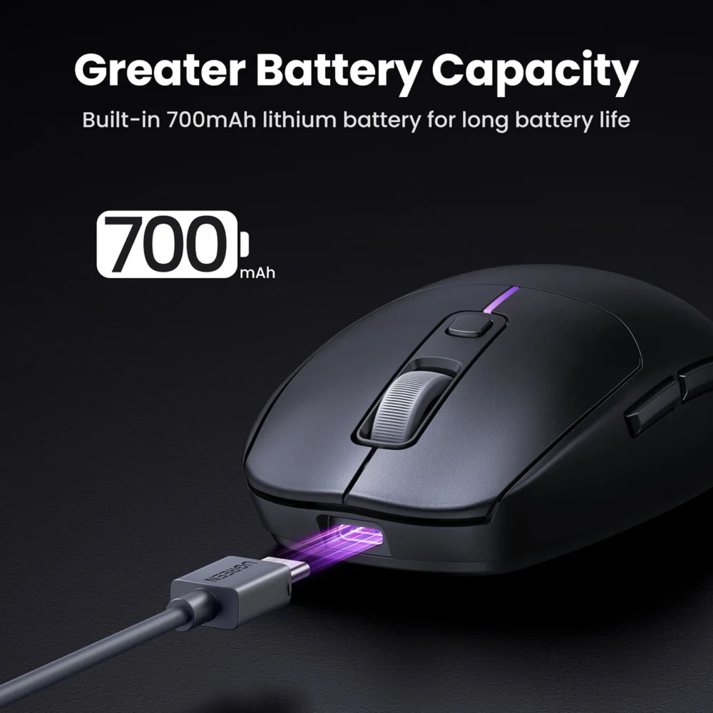 Ugreen MU103 Bluetooth 5.0 computer mouse / 2.4GHz USB receiver - blackeng