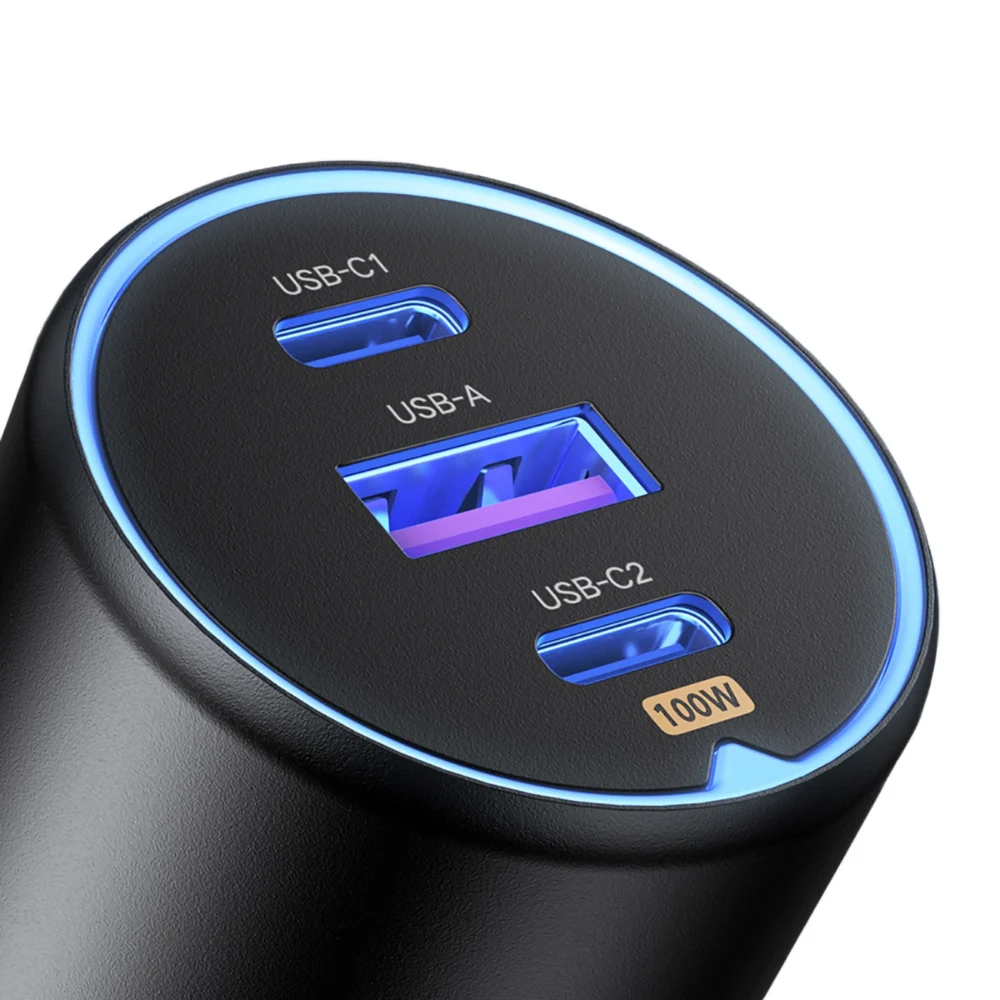 Ugreen CD293 car charger 2x USB-C PD and 1x USB-A 130W - blackeng