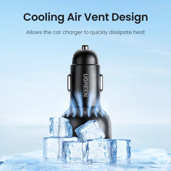 Ugreen CD293 car charger 2x USB-C PD and 1x USB-A 130W - blackeng