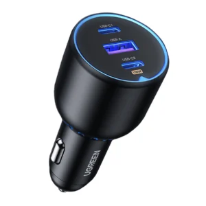 Ugreen CD293 car charger 2x USB-C PD and 1x USB-A 130W - blackeng